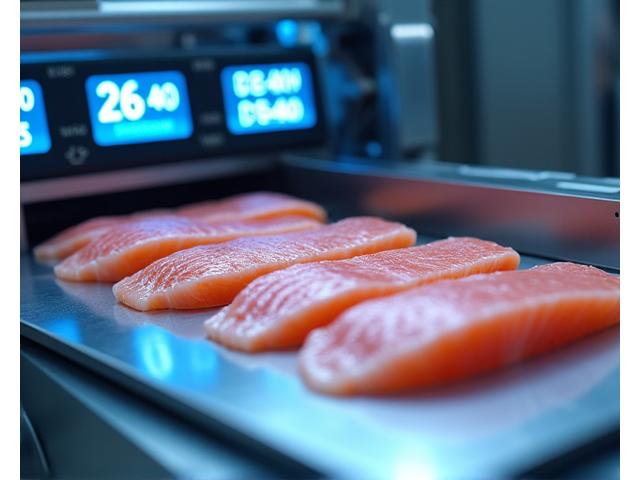 Automated portioning machine cutting fish fillets