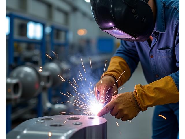 Marine-grade metal fabrication in workshop